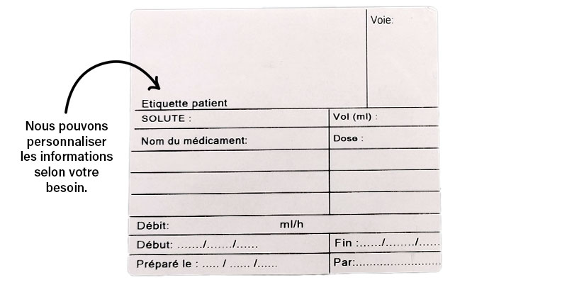 etiquettes medicament perfusion