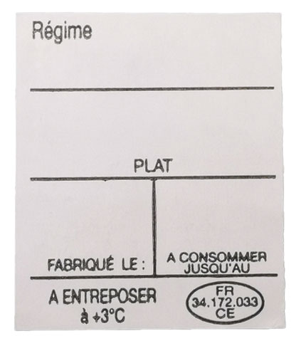 etiquettes pour cantines alimentaires