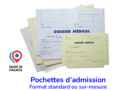 Pochettes papier admission patient