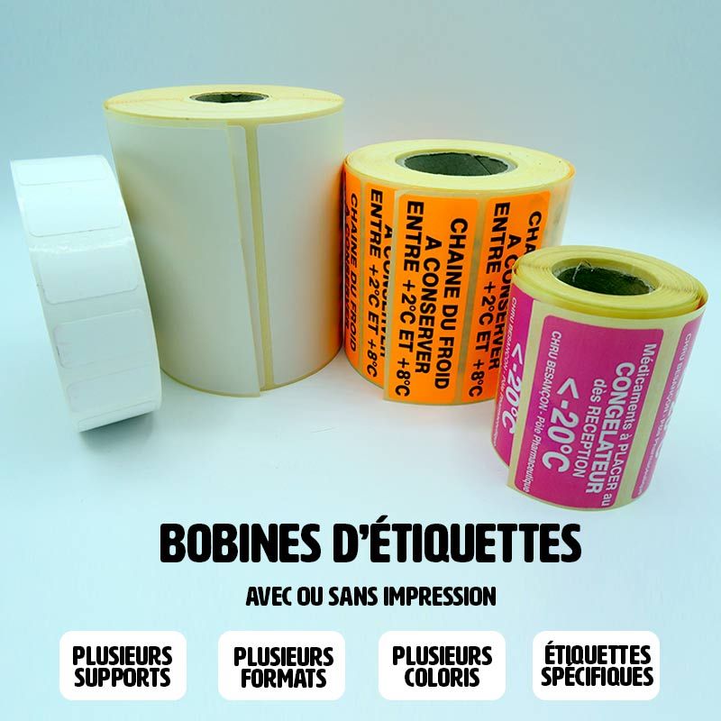 Rouleau d'étiquettes personnalisables sur mesure