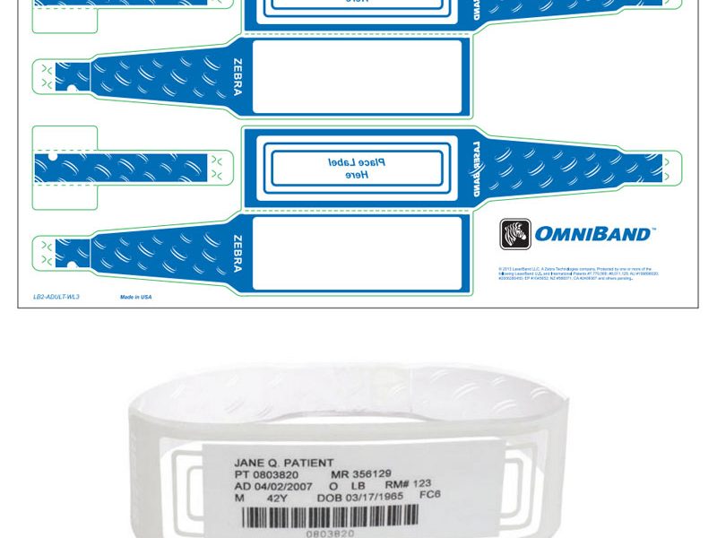 Bracelet hôpital Zebra Omniband