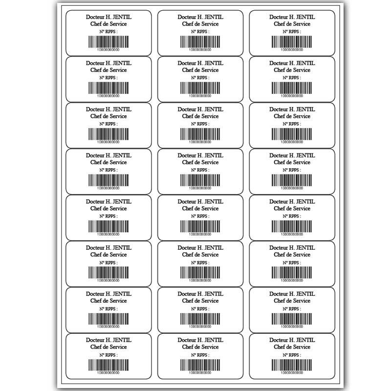 Étiquettes RPPS en planches réglementaires