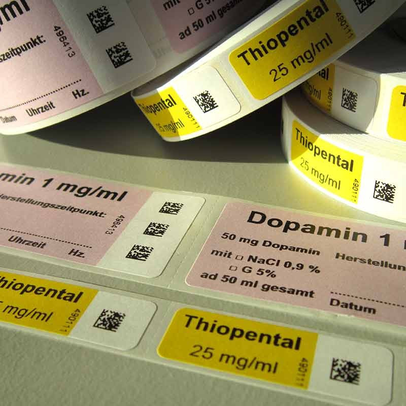 Étiquettes pour seringues d'anesthésie (Norme SFAR)