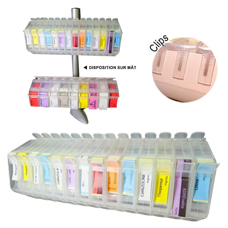 Solubox : support pour cartouches distributrices d'étiquettes seringues 14x40 mm