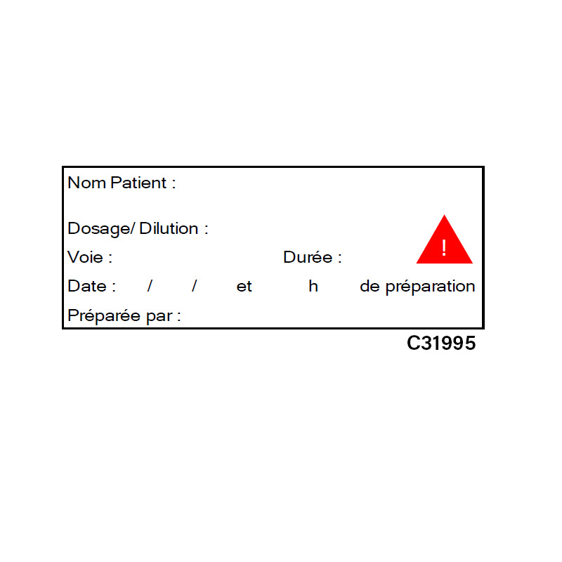 Étiquettes pousse seringues Solugraph