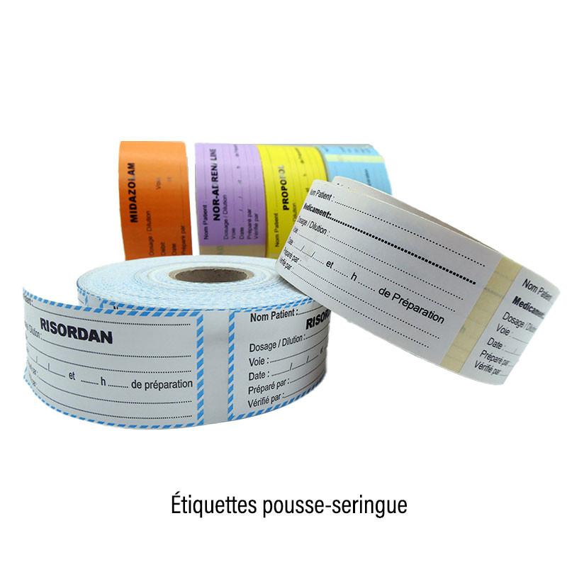 Étiquettes pousse seringues Solugraph