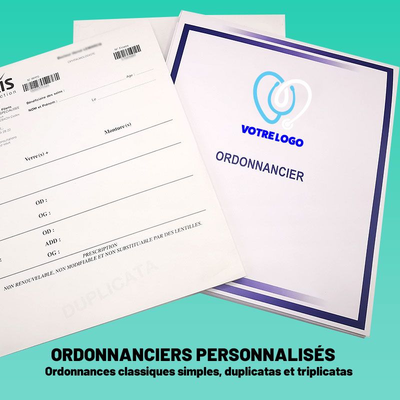 Bloc d'ordonnances classiques non sécurisées avec triplicatas