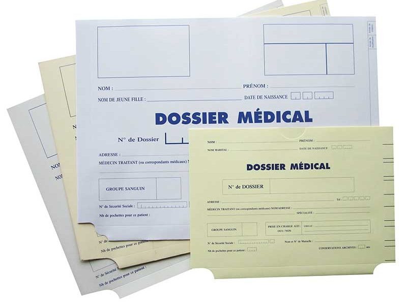 Pochettes archives pour dossier médical formats standards