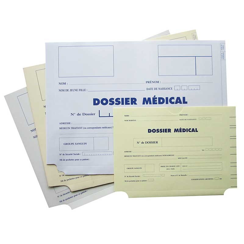 Pochettes archives pour dossier médical formats standards