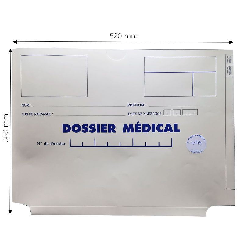 Pochettes archives pour dossier médical formats standards
