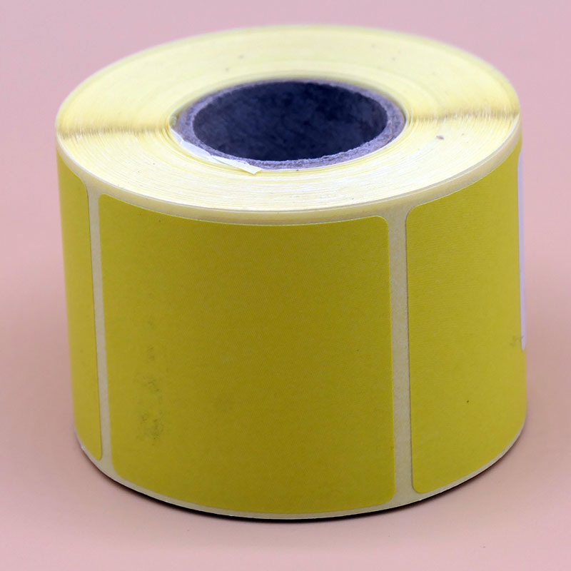 Bobine 400 étiquettes Vélin enlevables jaune 40x40 mm