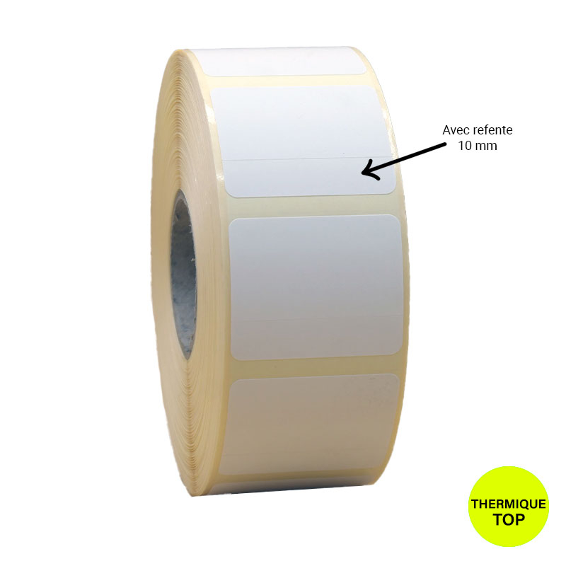 Bobine 2000 étiquettes Thermique TOP 43x35 mm avec refente