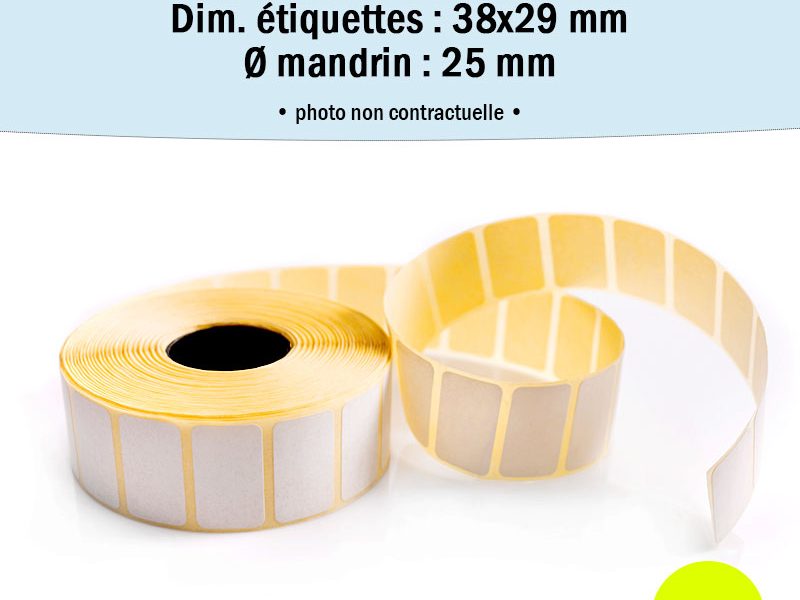 Bobine 950 étiquettes 38x29 mm Thermique TOP