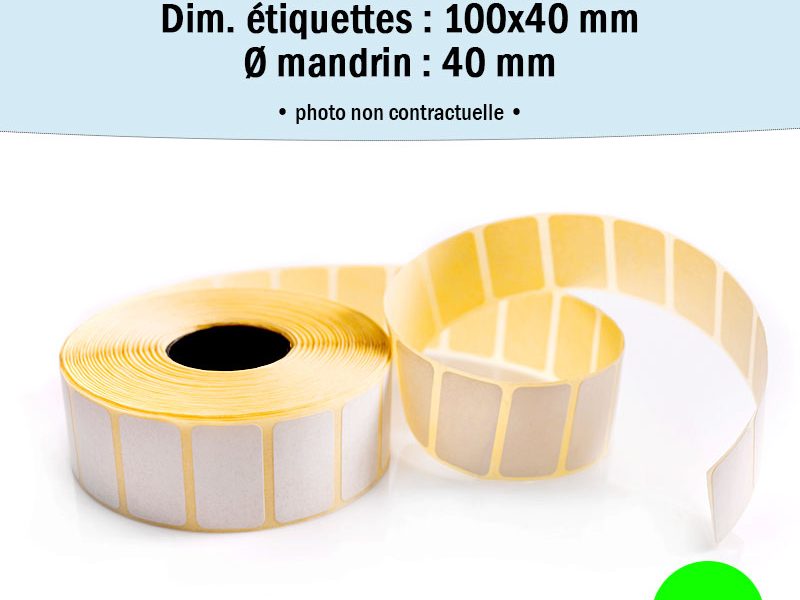 Bobine 1000 étiquettes 100x40 mm Thermique Eco