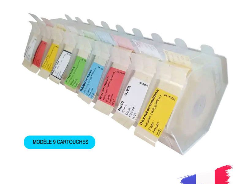 Solubox : support pour cartouches distributrices d'étiquettes seringues de 28x40 mm
