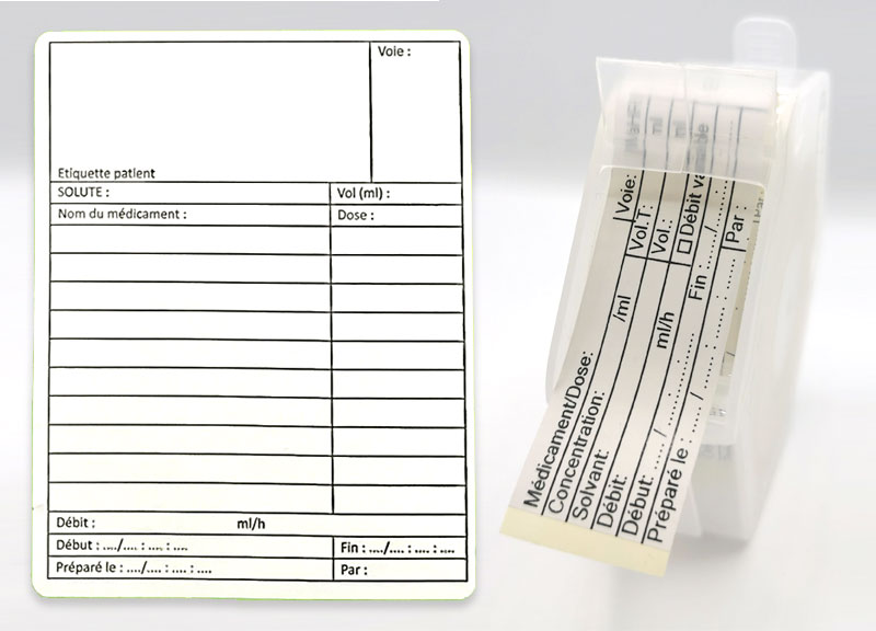 Étiquettes patients médicament solugraph