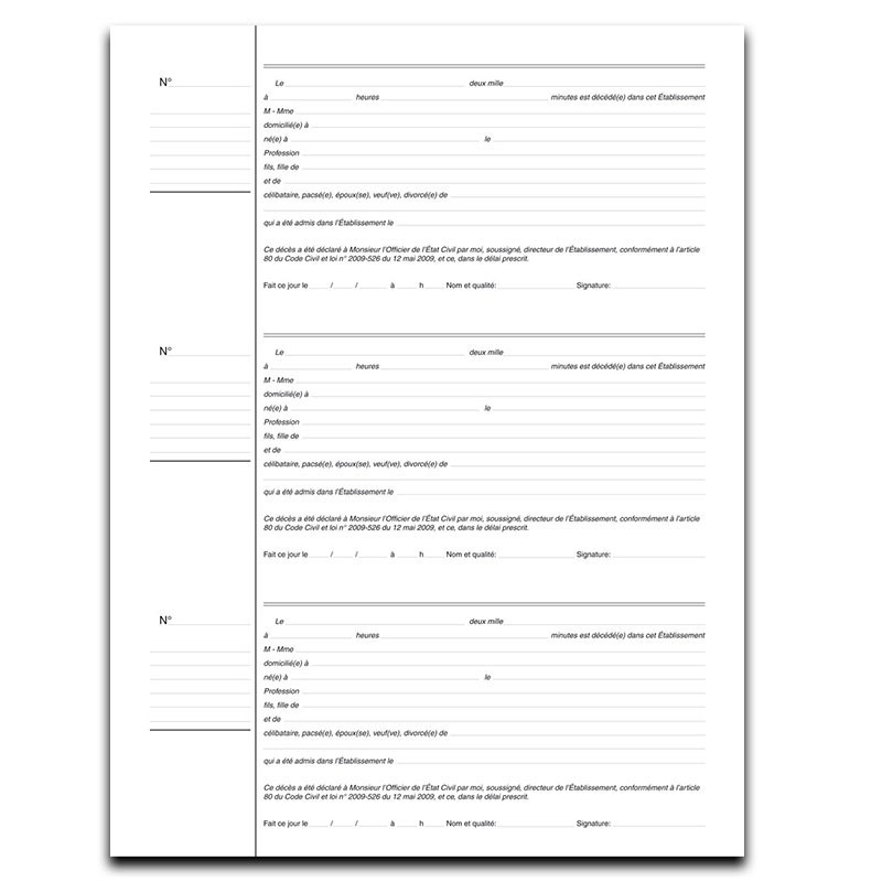 Registre des personnes décédées