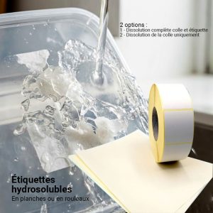 étiquettes hydrosoluble et bio dégradables