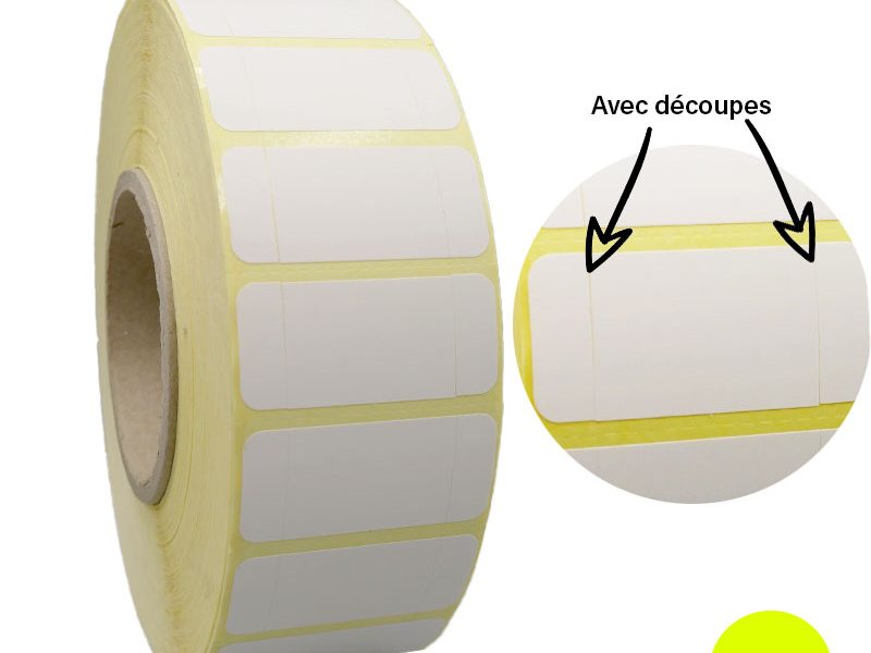 Bobine 5000 étiquettes 53x24 mm thermique TOP