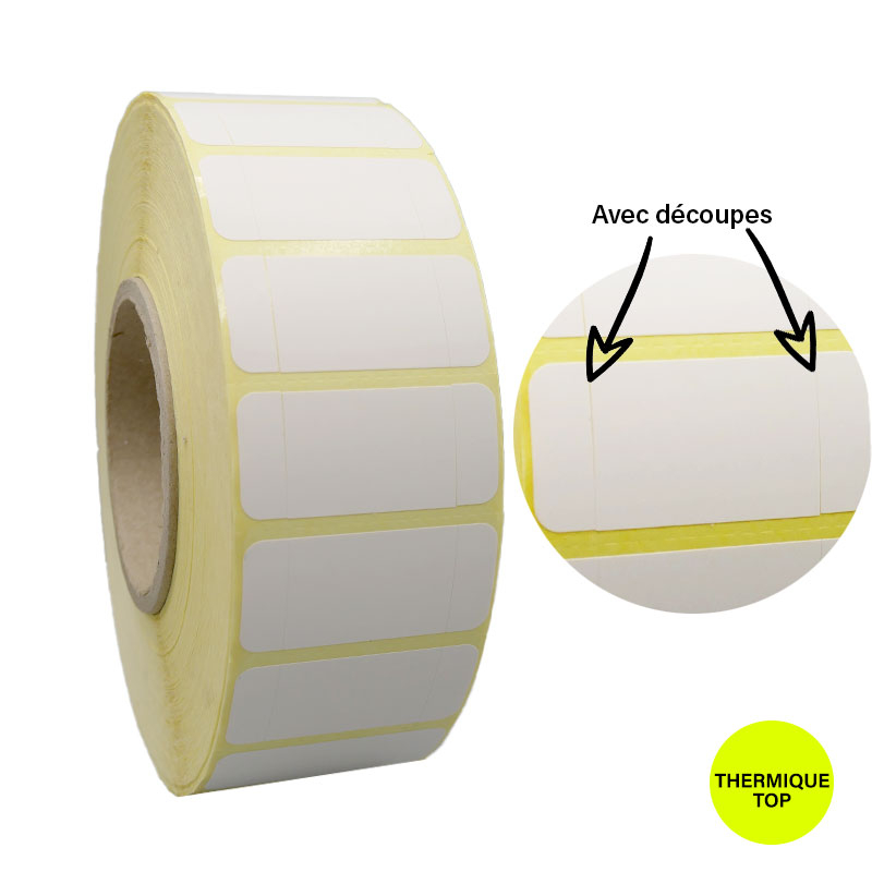 Bobine 5000 étiquettes 53x24 mm thermique TOP