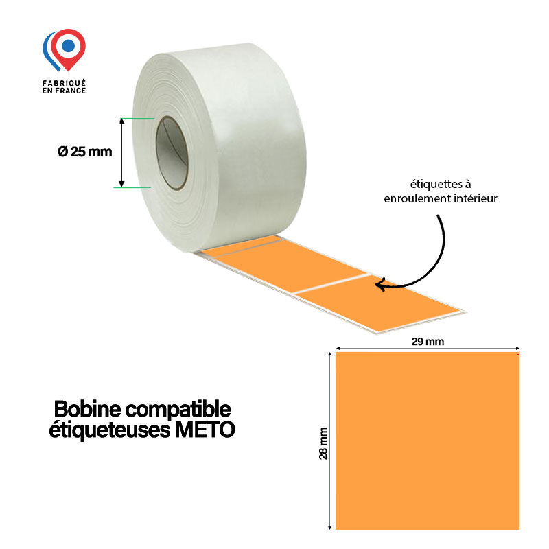 Bobine de 700 étiquettes adhésives vertes 29x28 mm pour pistolet d'étiquetage