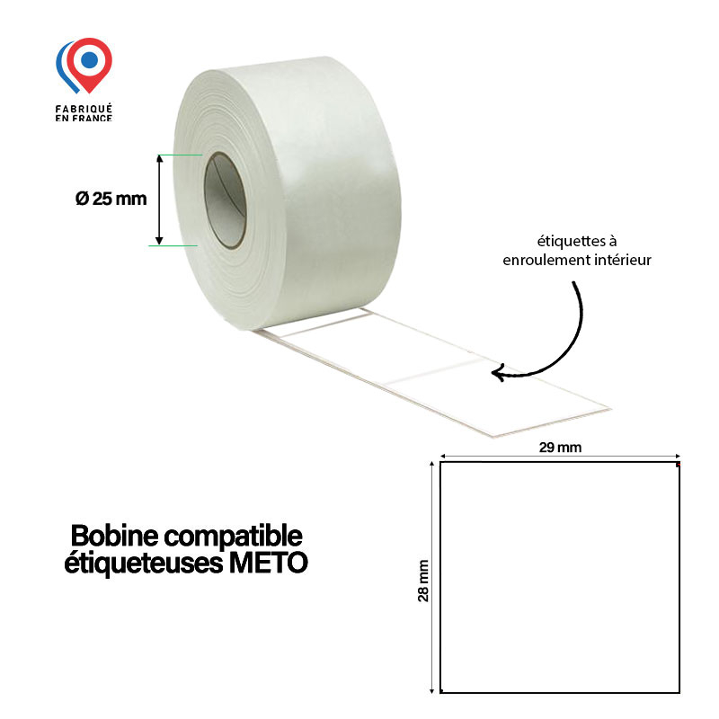 Bobine de 700 étiquettes adhésives vertes 29x28 mm pour pistolet d'étiquetage