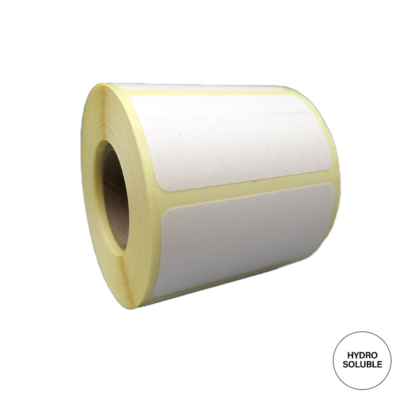 Bobine 500 étiquettes 50x25 mm hydrosolubles