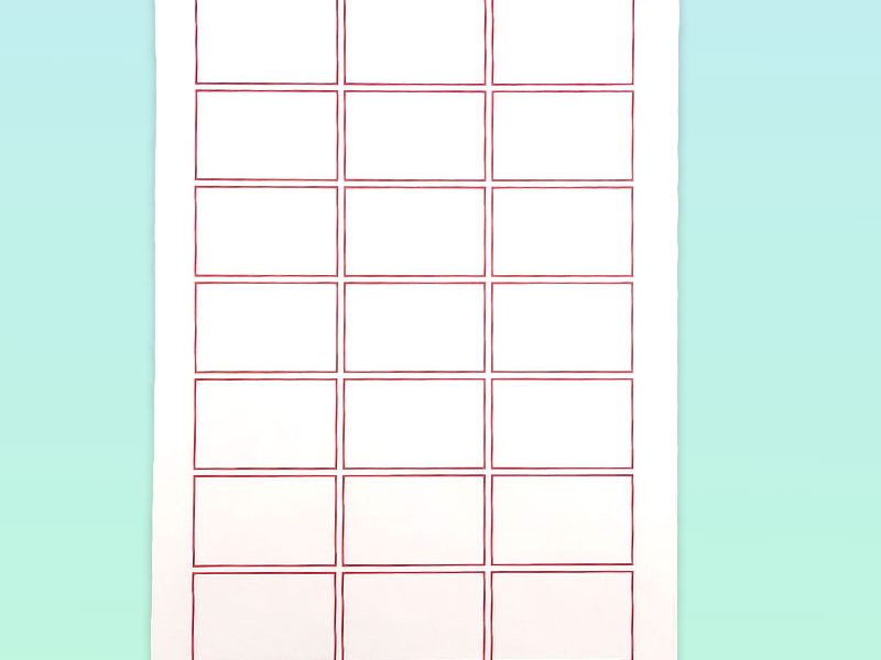 Planche A4 de 21 étiquettes avec cadre rouge 60x40 mm