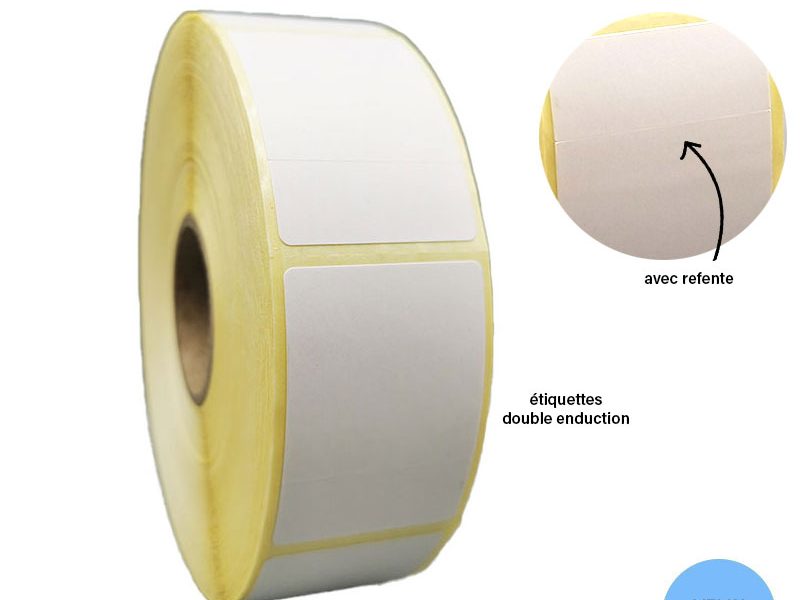 Bobine 2500 étiquettes 37x52 mm Vélin double double