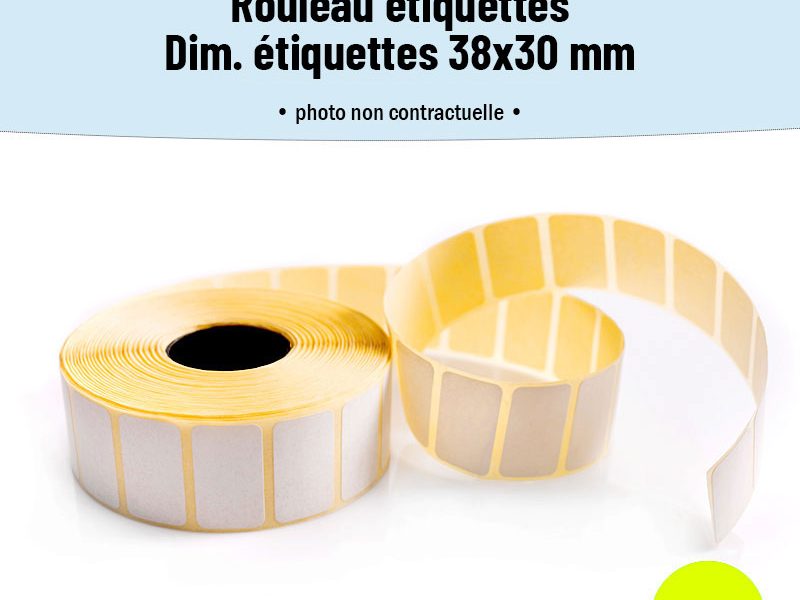 Bobine étiquettes 38x30 mm thermique TOP