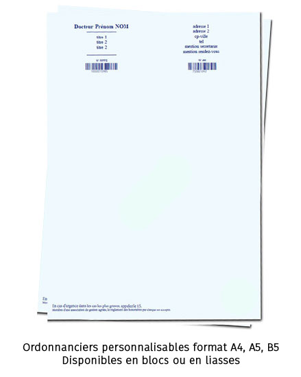 Commandez vos blocs d'ordonnances non sécurisées