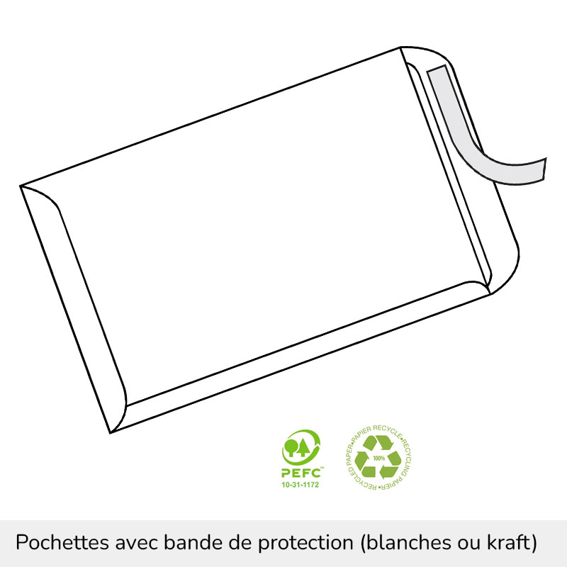 Pochettes avec bandes de protection