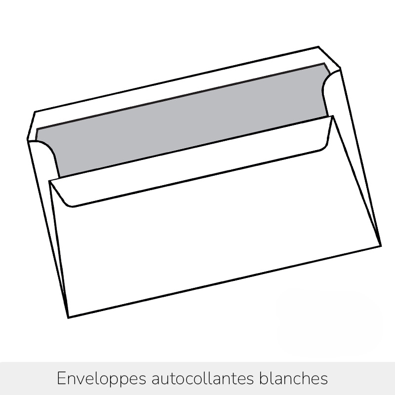 Enveloppes autocollantes blanches
