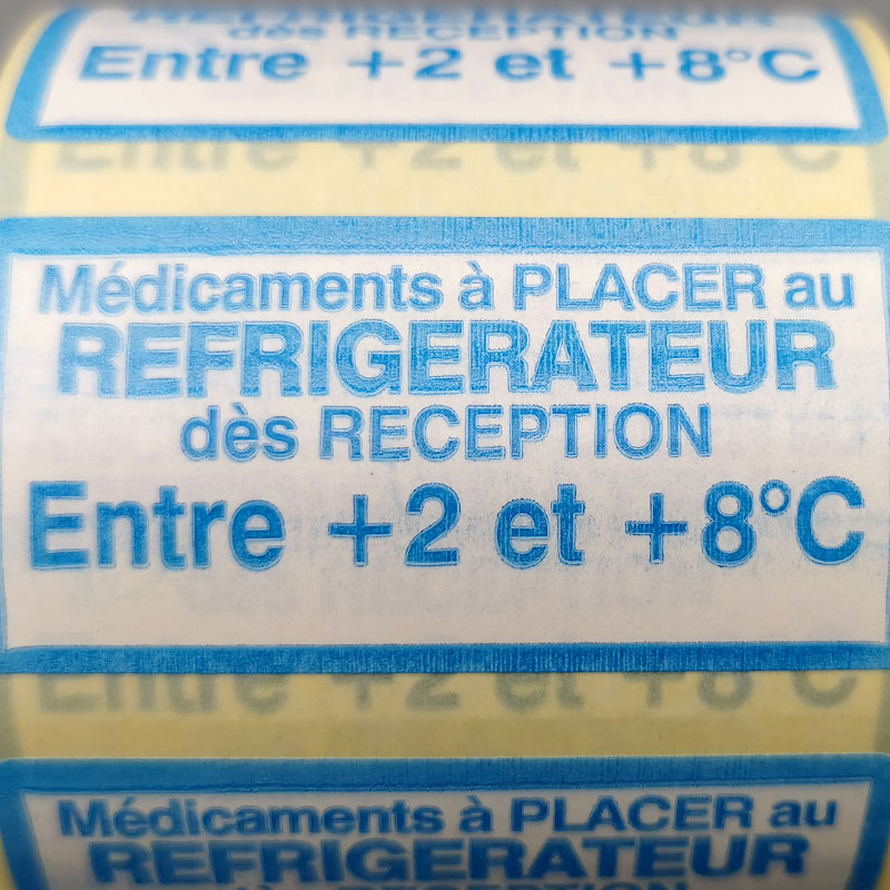 Bobine 1000 étiquettes réfrigérateur 60x30 mm vélin permanent