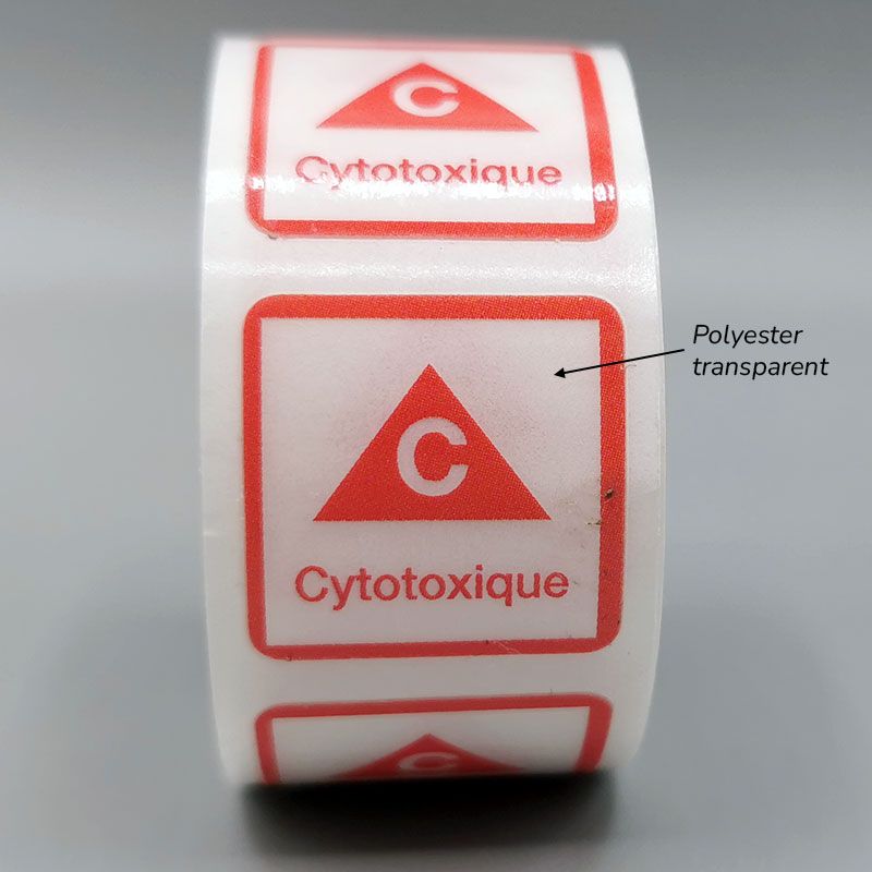 Bobine 500 étiquettes 20x20 mm Cytotoxique