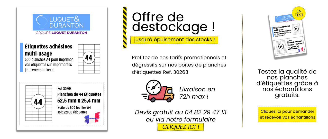 destockage etiquettes en planches