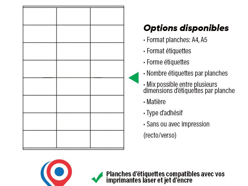 Planches étiquettes personnalisées sur-mesure