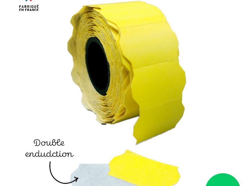 Bobine de 600 étiquettes adhésives 32x19 mm pour pistolet d'étiquetage