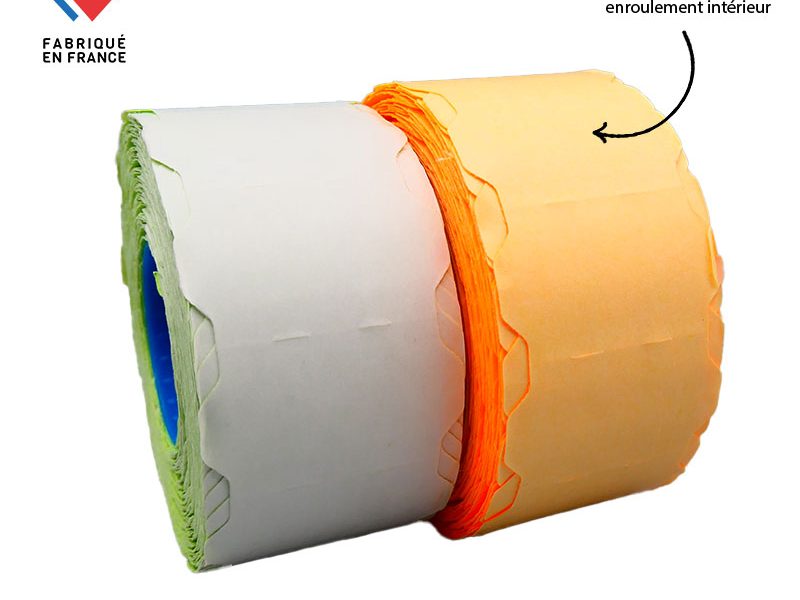 Bobine de 1000 étiquettes adhésives couleur 32x19 mm pour pistolet d'étiquetage