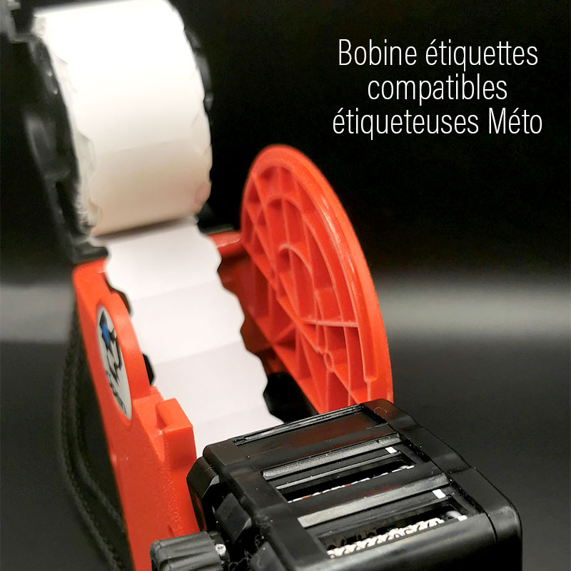 Bobine de 1000 étiquettes adhésives blanches 32x19 mm pour pistolet d'étiquetage
