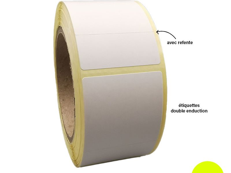 Bobine 1500 étiquettes 50x72 mm double enduction thermique TOP