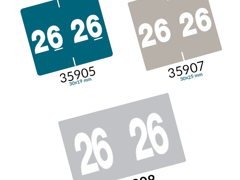 Étiquettes millésimes 2026 + boîte distributrice