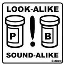 etiquette blanche medicament look alike - sound alike