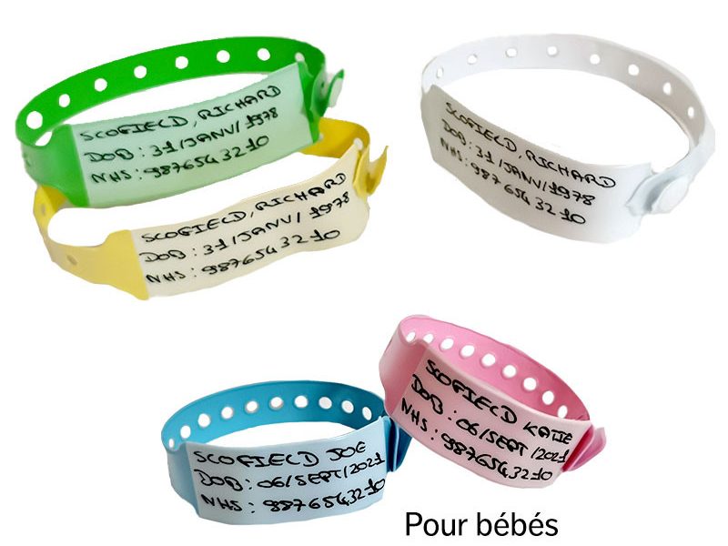 Bracelets d'identification inscription directe