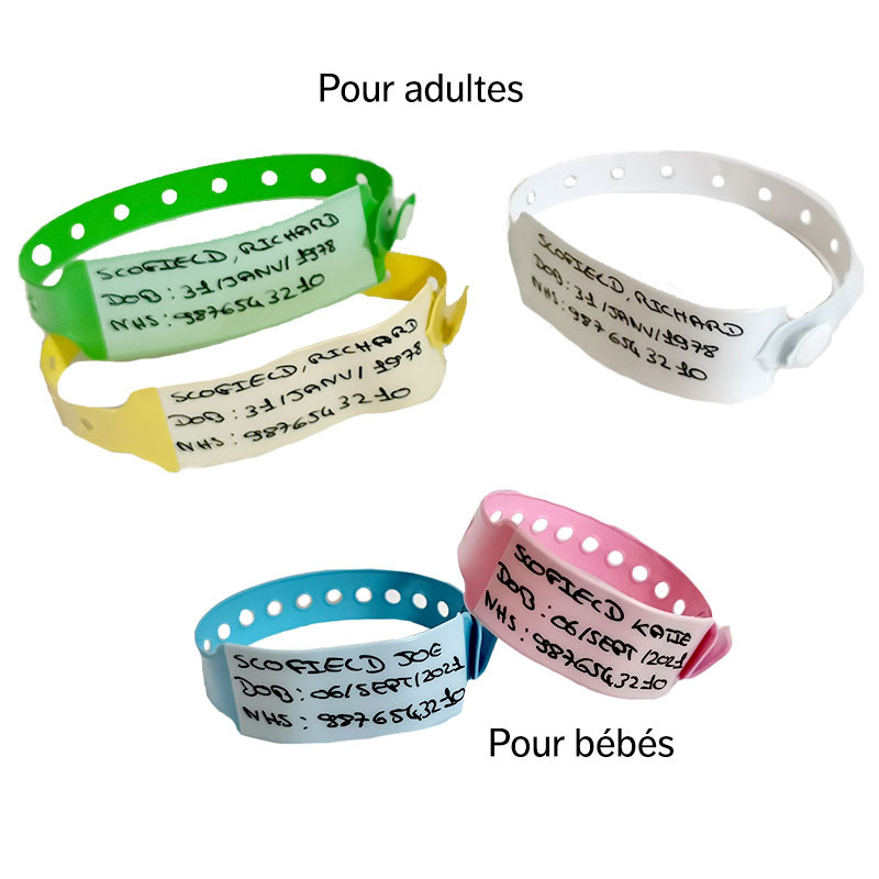 Bracelets d'identification inscription directe