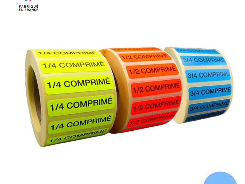 Bobine étiquettes pharmacie médicaments