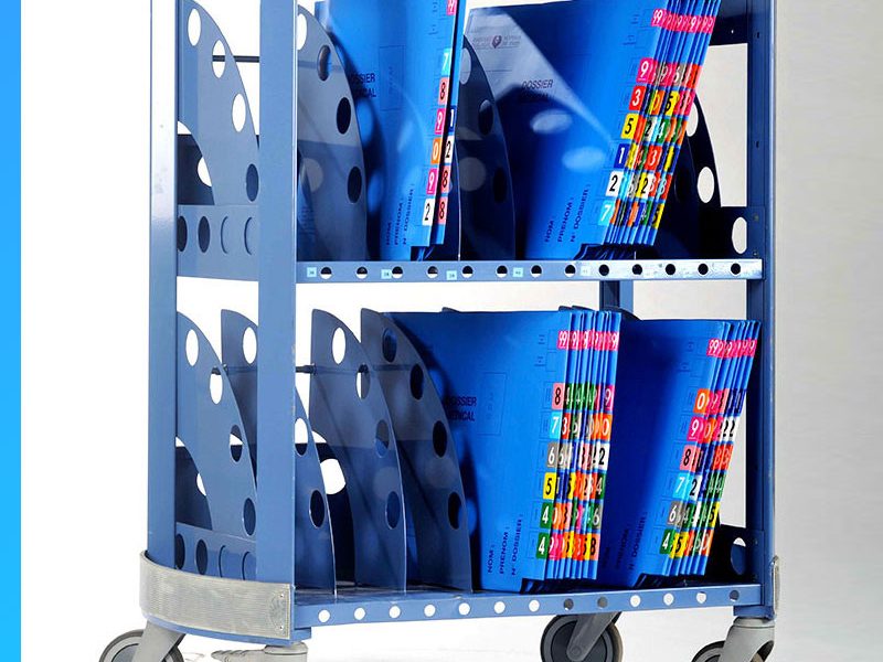 Chariot de classement et transport de dossiers et documents
