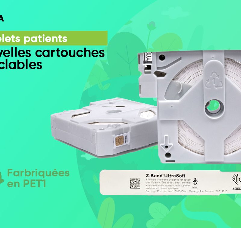 Cartouche Zebra recyclable Bracelets hôpital