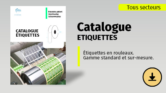 couverutre du catalogue fabricant étiquettes en rouleaux et planches