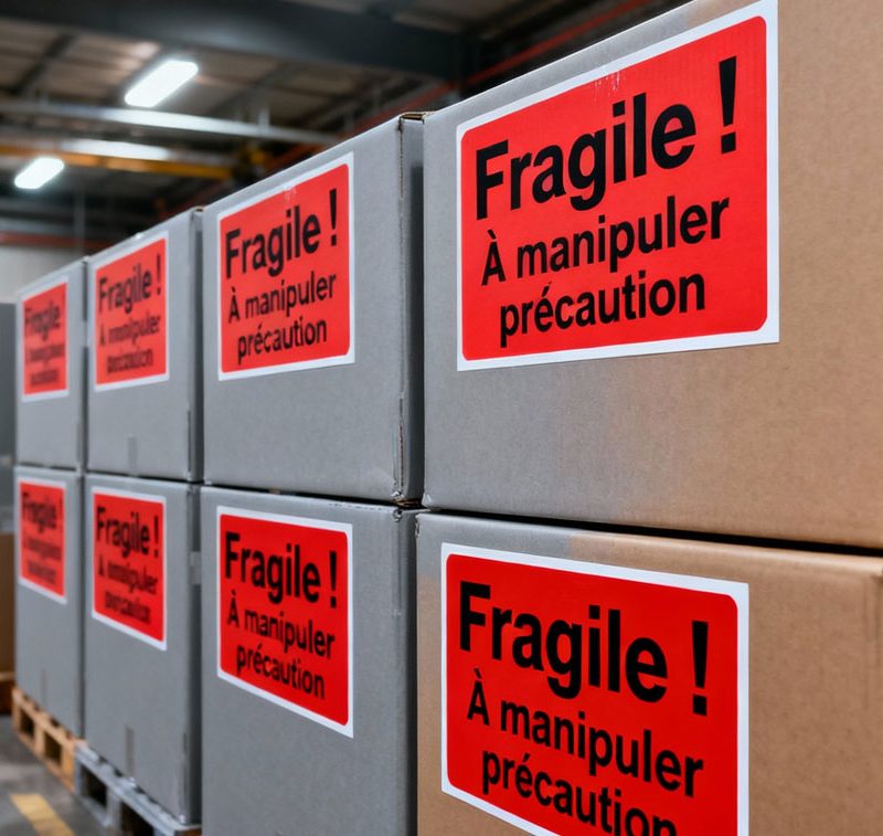 etiquettes dhésives fragiles